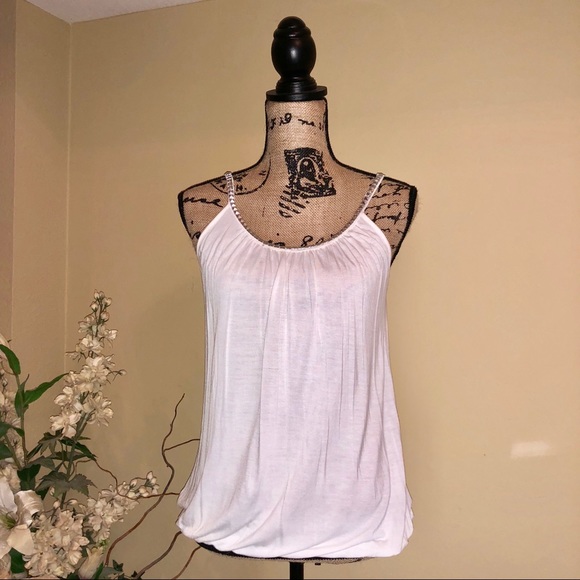 Tops - ~One Clothing~ White tank w/ silver studs Size M